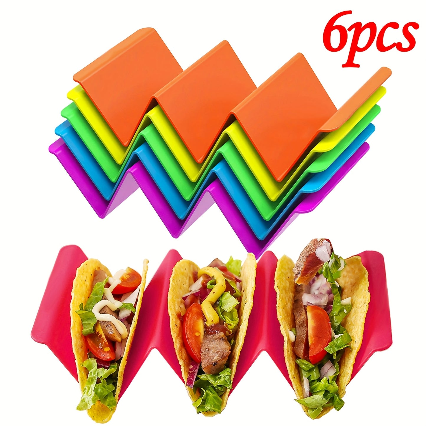 1pc/6pcs Colorful Taco Holder Stands
