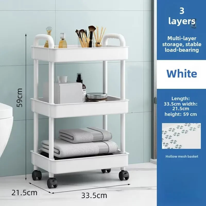 3/4-Tier Slim Rolling Storage Cart