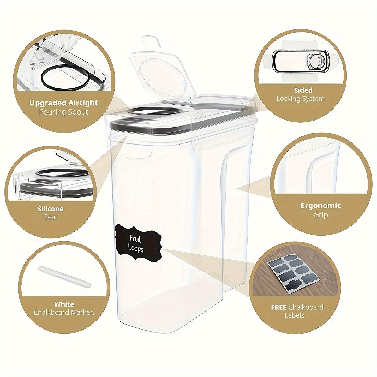 Set of 2/4 Cereal Storage Containers