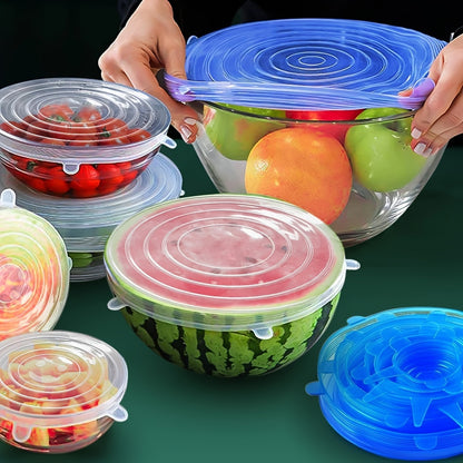 6pcs Silicone Elastic Lids