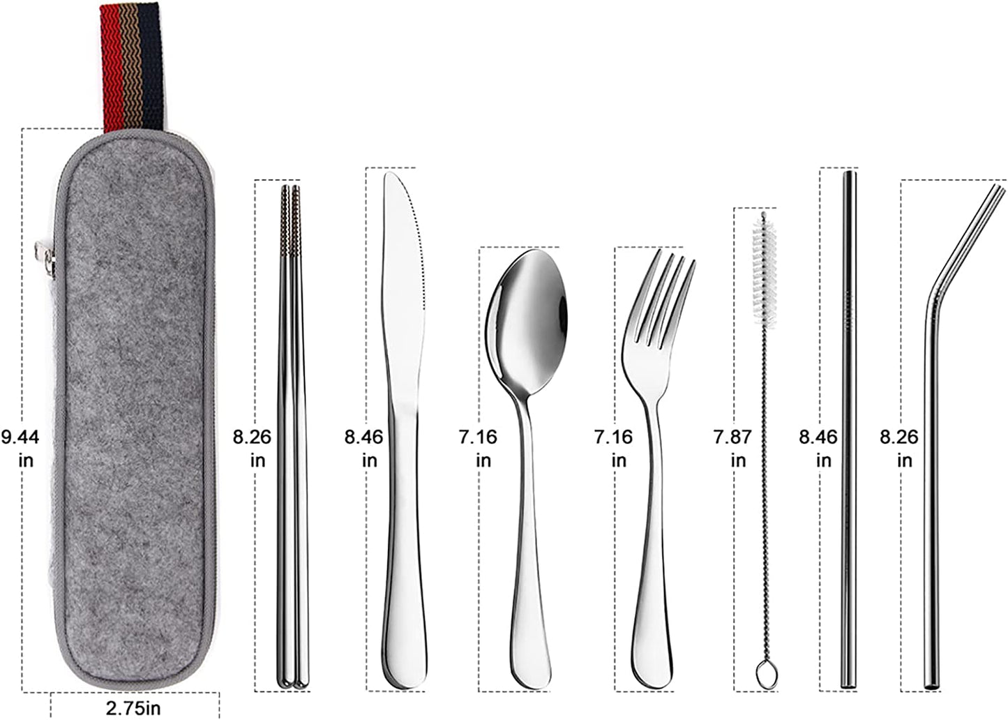 8pc set Portable Utensils flatware set