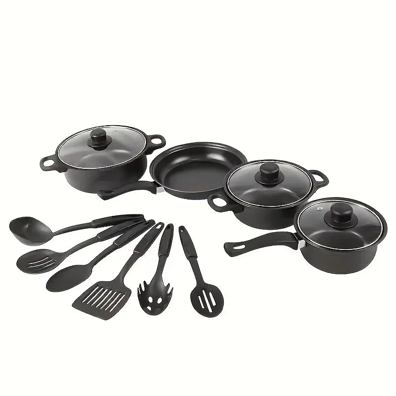 13-Piece Nonstick Cookware Set Black -