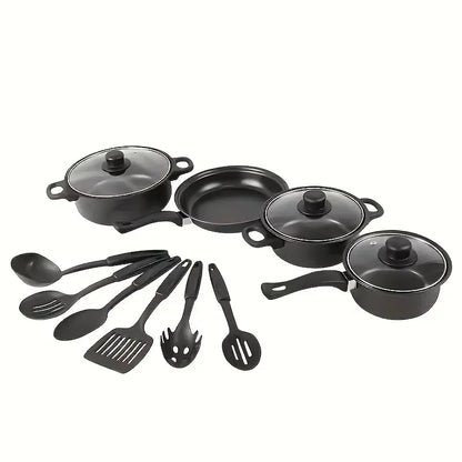 13-Piece Nonstick Cookware Set Black -