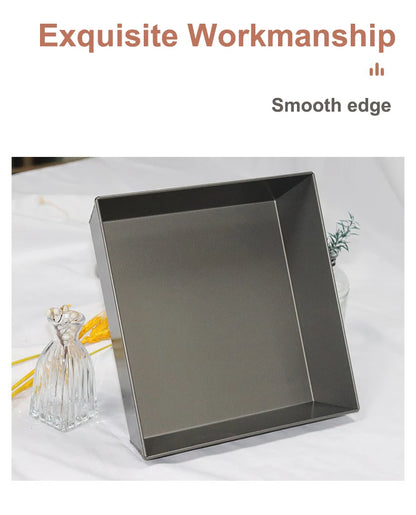 Detroit Style Pizza Pan 9 Inches Pizza Pan Aluminium Alloy Non-stick Plate Pan Deep Dish Bakeware Pizza Tray