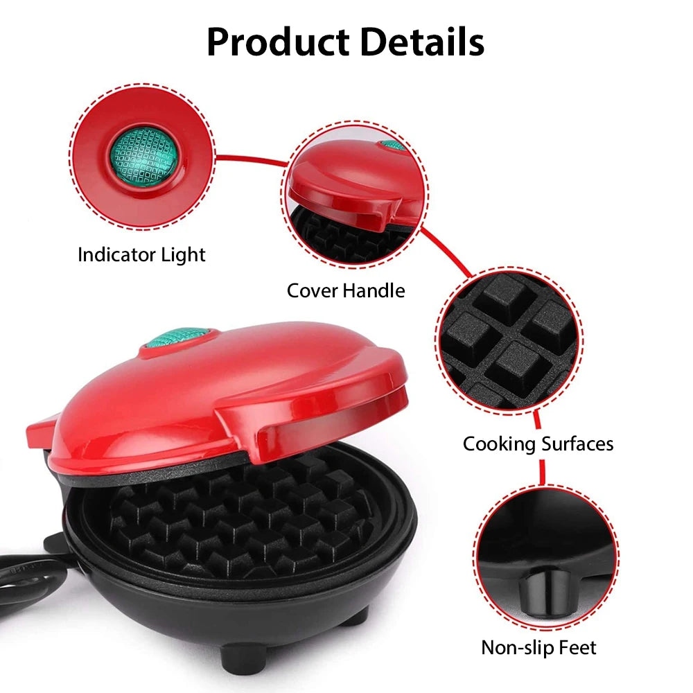 350W Mini Waffle Maker Electric Breakfast Maker
