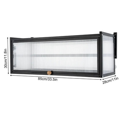 Black Wall-Mounted Cabinet Flip-Up Door