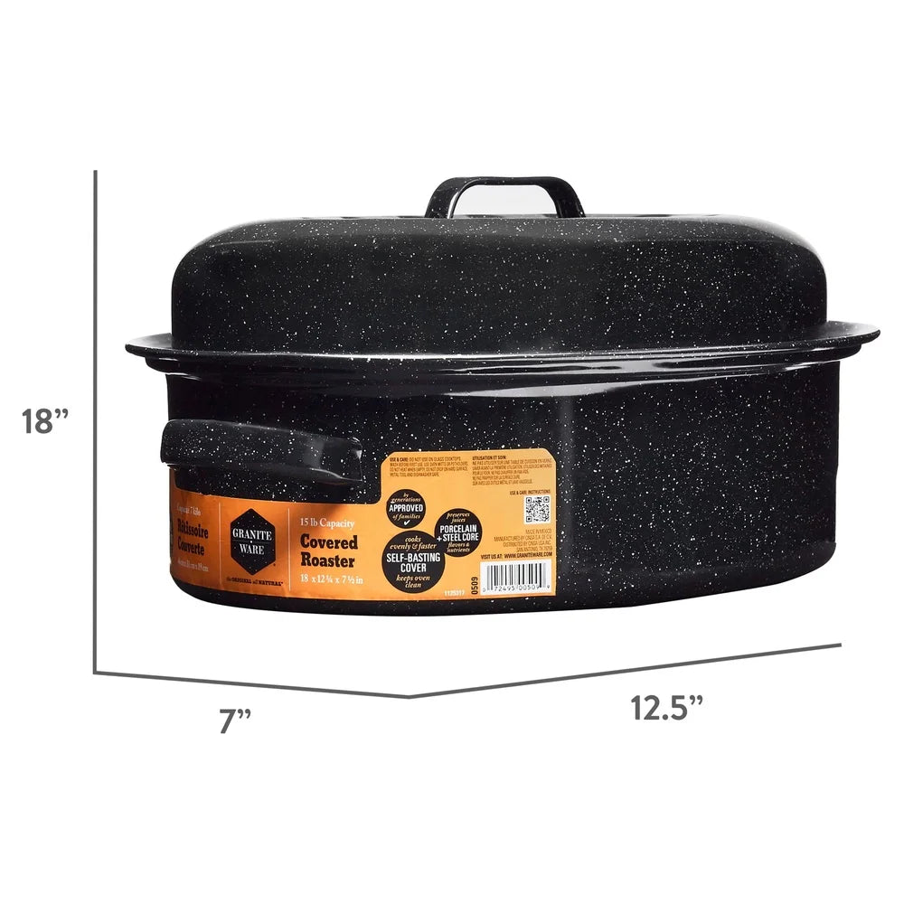 Nonstick Covered Oval Roaster 18 inch