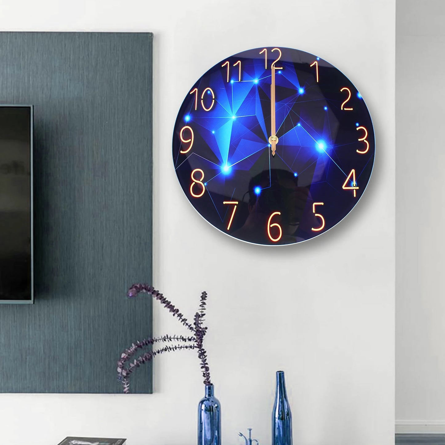 12inch Round Ultra-Thin Tempered Glass Wall Clock