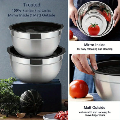 5-Piece Stainless Steel Nesting Mixing Bowl Set