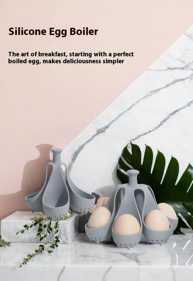4/6 Holds Silicone Egg Boiler Rack Freestanding