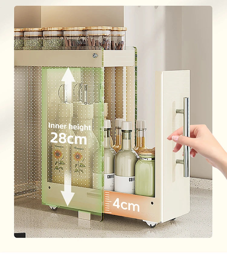 Kitchen Pull-out Spice Storage Rack