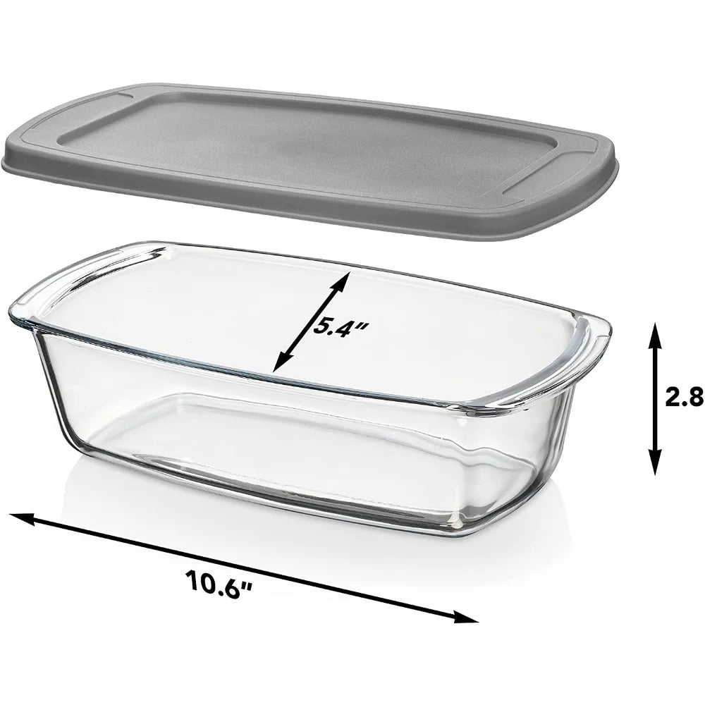 Toast Bread Meatloaf Glass Pan with Lid