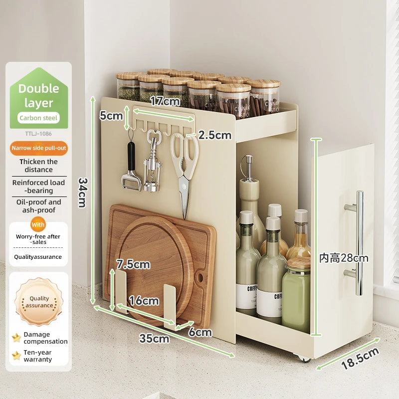 Kitchen Pull-out Spice Storage Rack