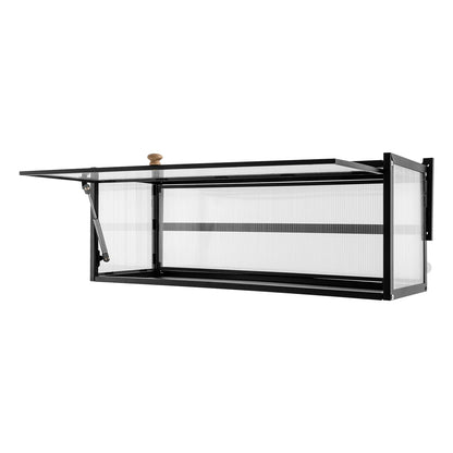 Black Wall-Mounted Cabinet Flip-Up Door