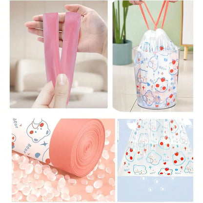 100PCS Cartoon Drawstring Trash Bags