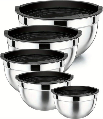 5-Piece Stainless Steel Nesting Mixing Bowl Set
