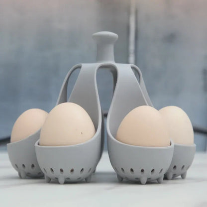4/6 Holds Silicone Egg Boiler Rack Freestanding