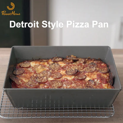 Detroit Style Pizza Pan 9 Inches Pizza Pan Aluminium Alloy Non-stick Plate Pan Deep Dish Bakeware Pizza Tray