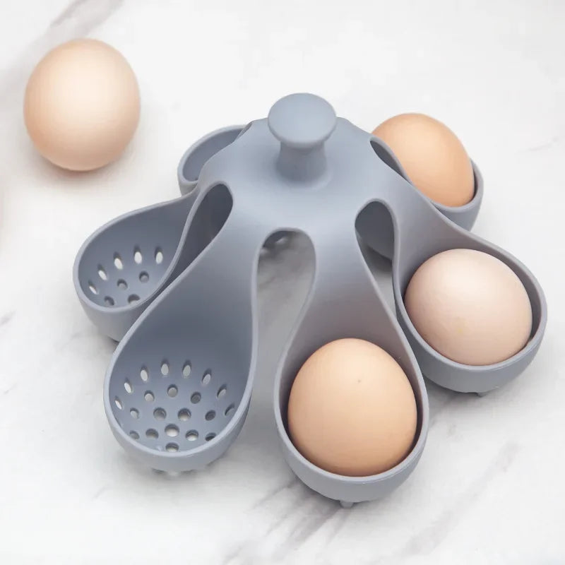 4/6 Holds Silicone Egg Boiler Rack Freestanding