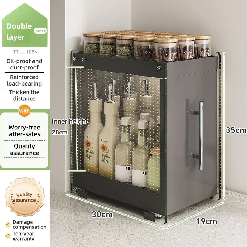 Kitchen Pull-out Spice Storage Rack