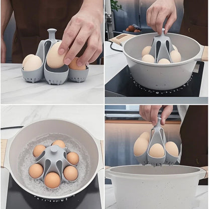 4/6 Holds Silicone Egg Boiler Rack Freestanding