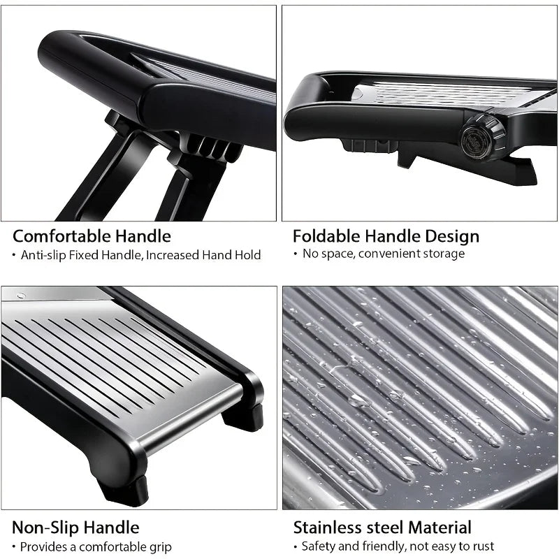 Stainless Steel Mandoline Slicer with 5 Blades