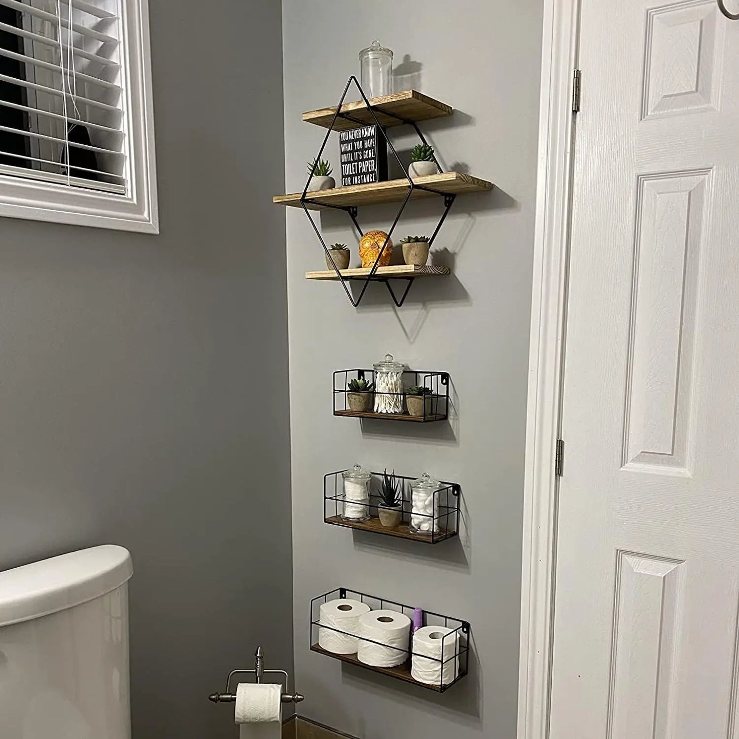 Wall Mounted Wooden Floating Shelves Decorative Kitchen Wall Display Shelf