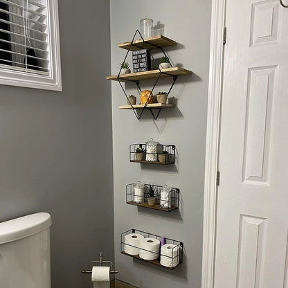 Wall Mounted Wooden Floating Shelves Decorative Kitchen Wall Display Shelf