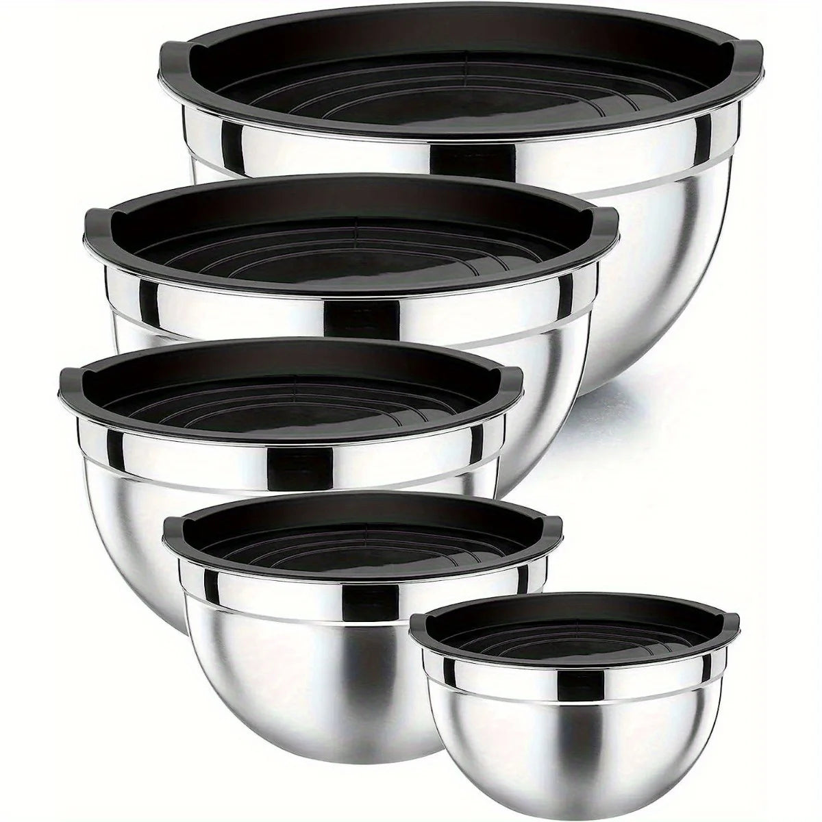 5-Piece Stainless Steel Nesting Mixing Bowl Set