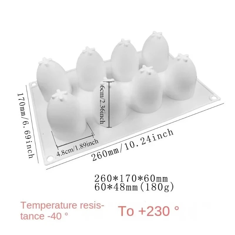 6-Hole Creative Egg-Shaped Mousse Silicone