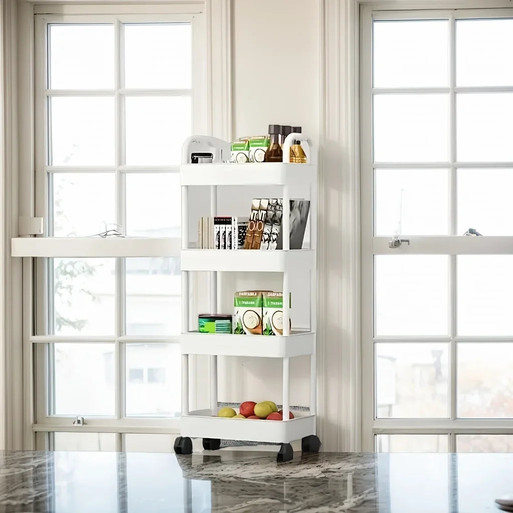 3/4-Tier Slim Rolling Storage Cart