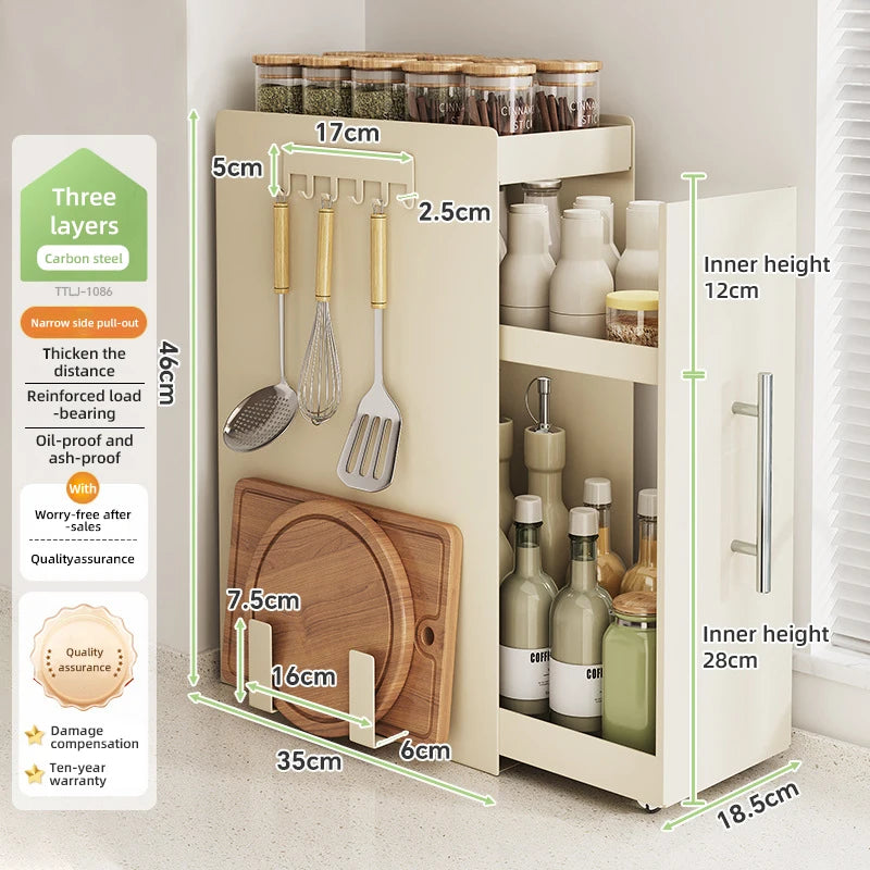 Kitchen Pull-out Spice Storage Rack