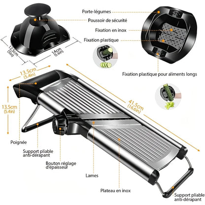 Stainless Steel Mandoline Slicer with 5 Blades