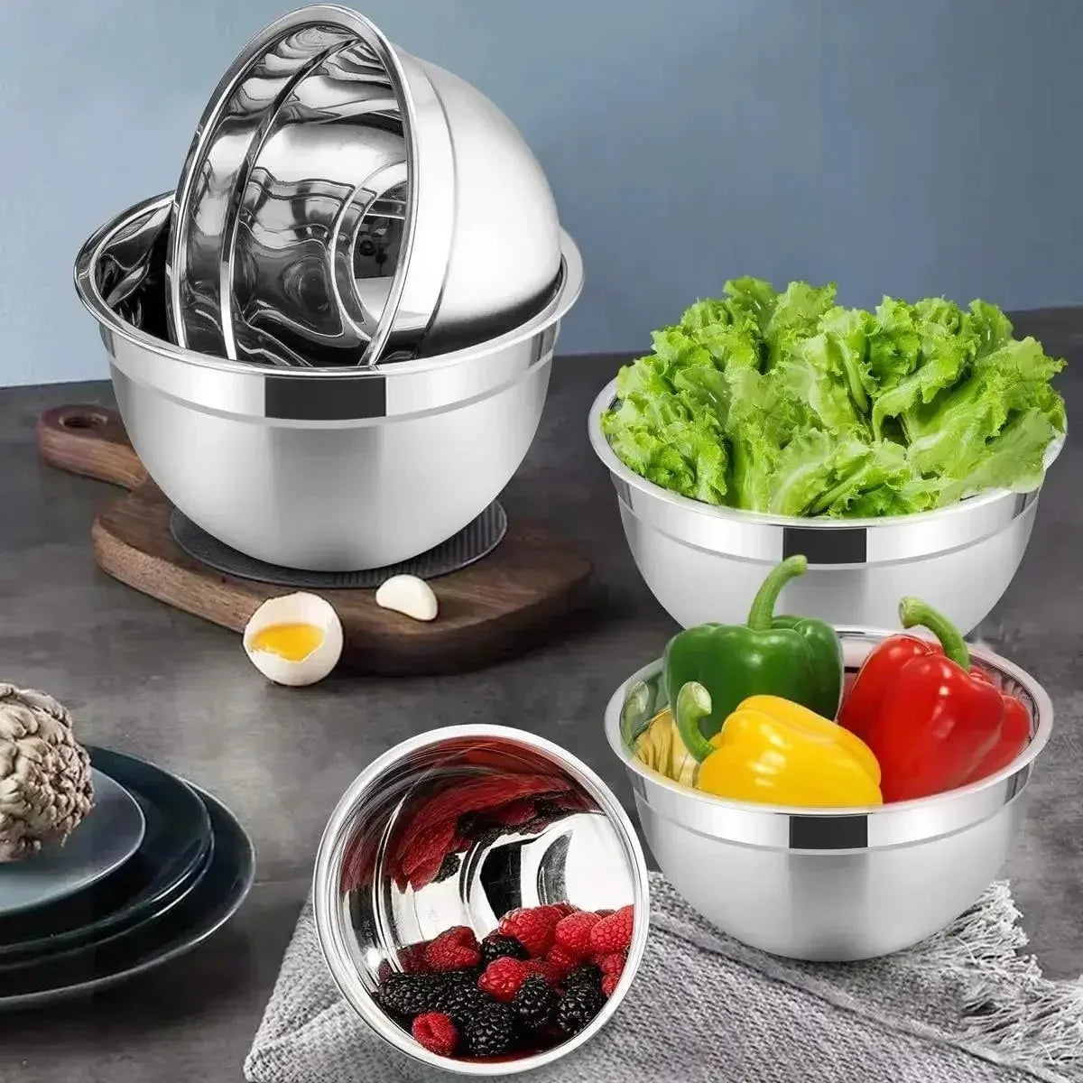 5-Piece Stainless Steel Nesting Mixing Bowl Set