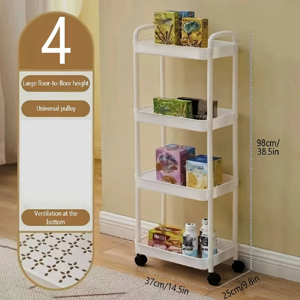 3/4-Tier Slim Rolling Storage Cart