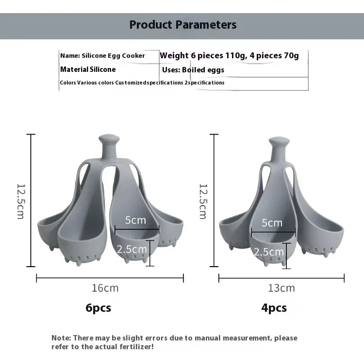 4/6 Holds Silicone Egg Boiler Rack Freestanding