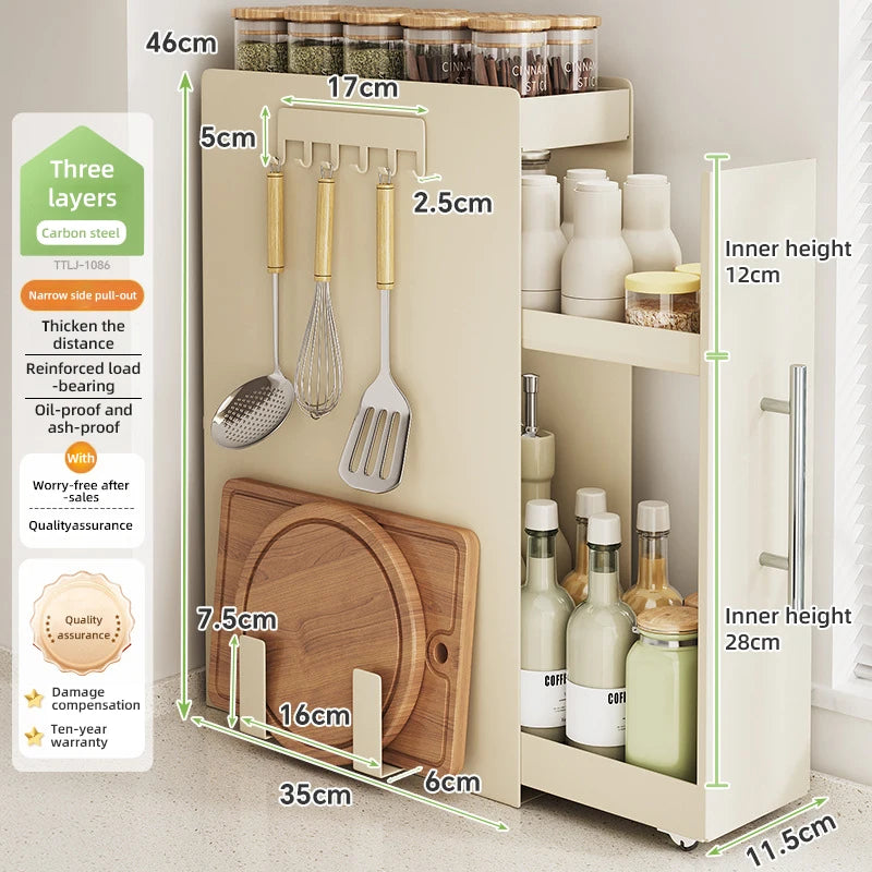 Kitchen Pull-out Spice Storage Rack