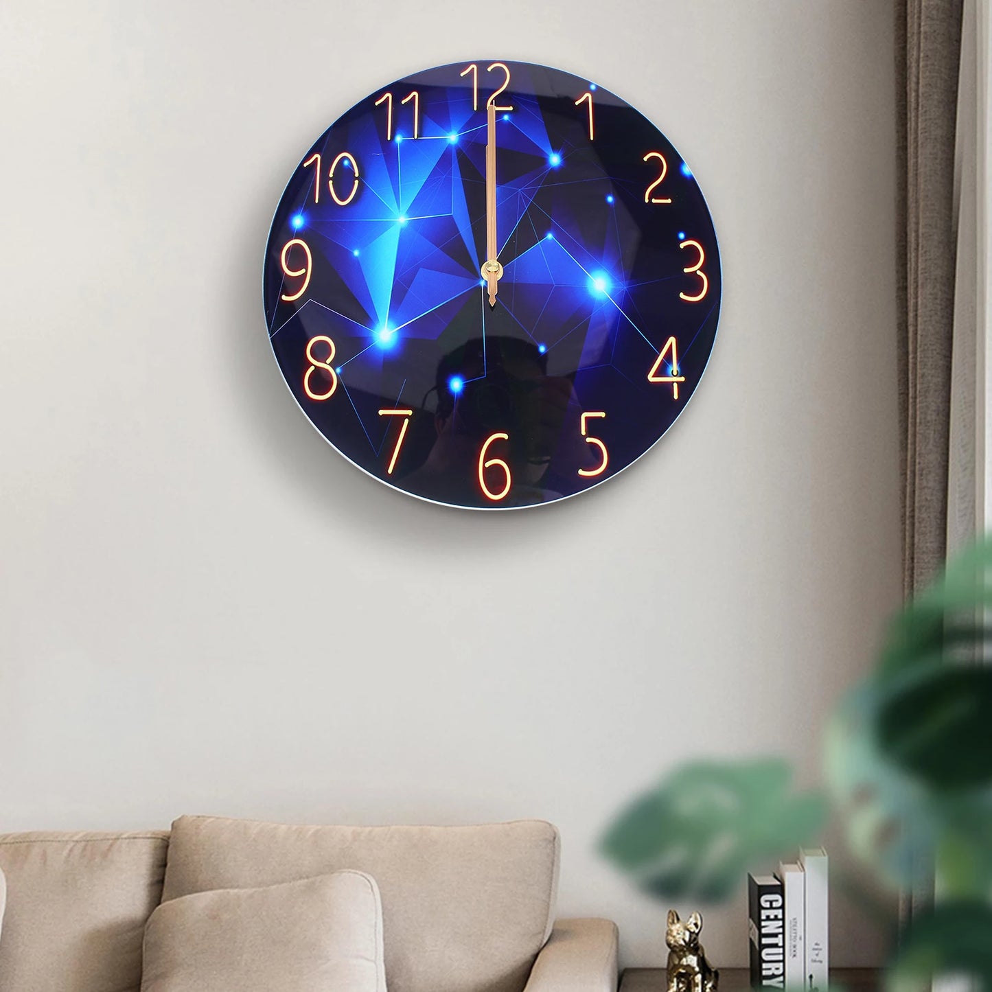 12inch Round Ultra-Thin Tempered Glass Wall Clock