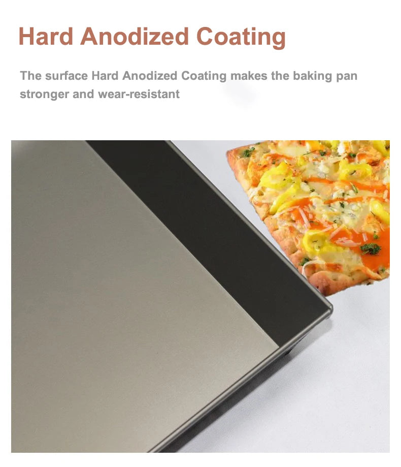 Detroit Style Pizza Pan 9 Inches Pizza Pan Aluminium Alloy Non-stick Plate Pan Deep Dish Bakeware Pizza Tray