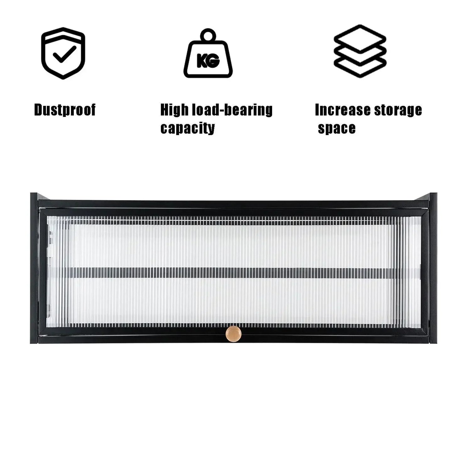 Black Wall-Mounted Cabinet Flip-Up Door