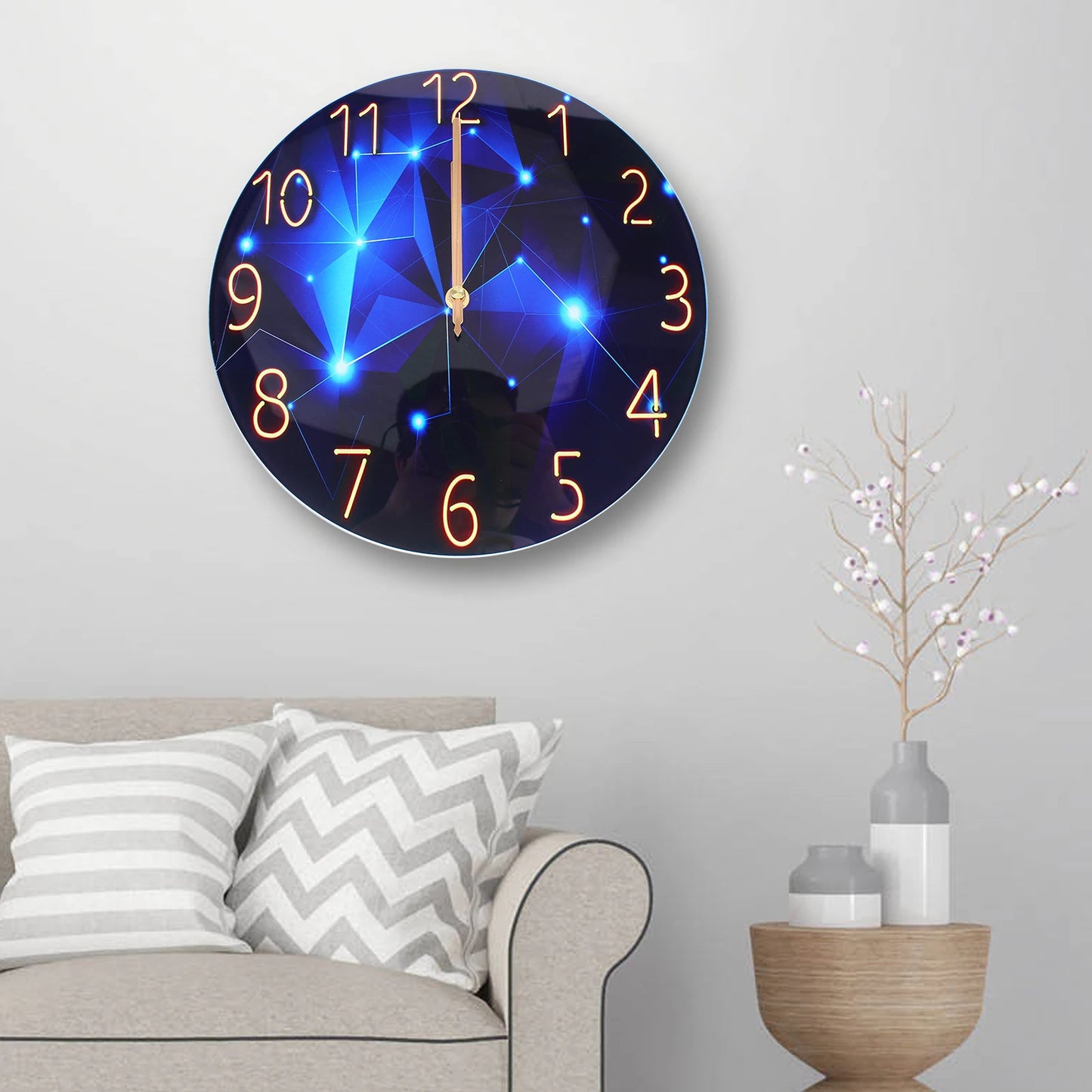 12inch Round Ultra-Thin Tempered Glass Wall Clock