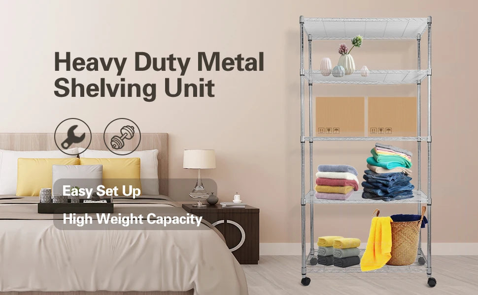 Heavy Duty 3-Shelf Shelving with Wheels
