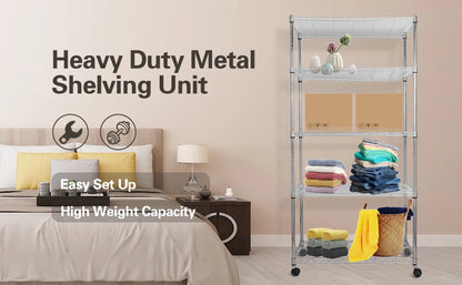 Heavy Duty 3-Shelf Shelving with Wheels