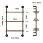 SucceBuy Industrial Pipe Shelf Wall-Mount Floating Rustic Wood Shelves Bracket Storage Rack Sundries Holder for Kitchen Bedroom