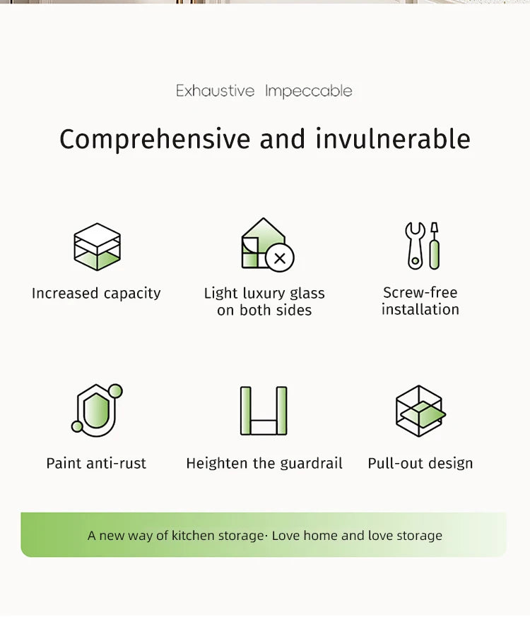 Kitchen Pull-out Spice Storage Rack