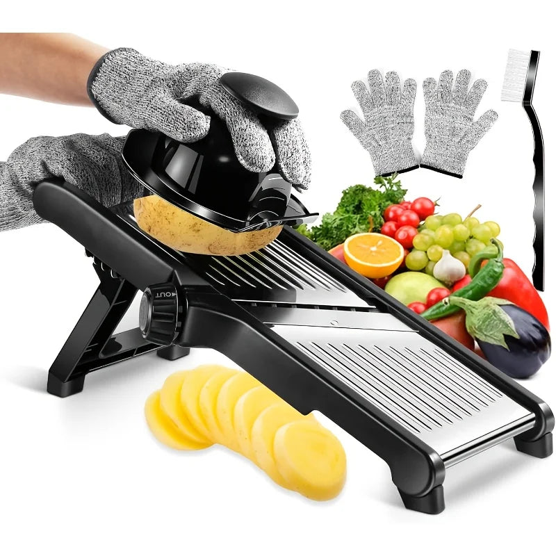 Stainless Steel Mandoline Slicer with 5 Blades