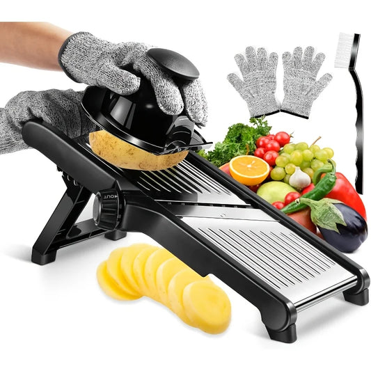 Stainless Steel Mandoline Slicer with 5 Blades