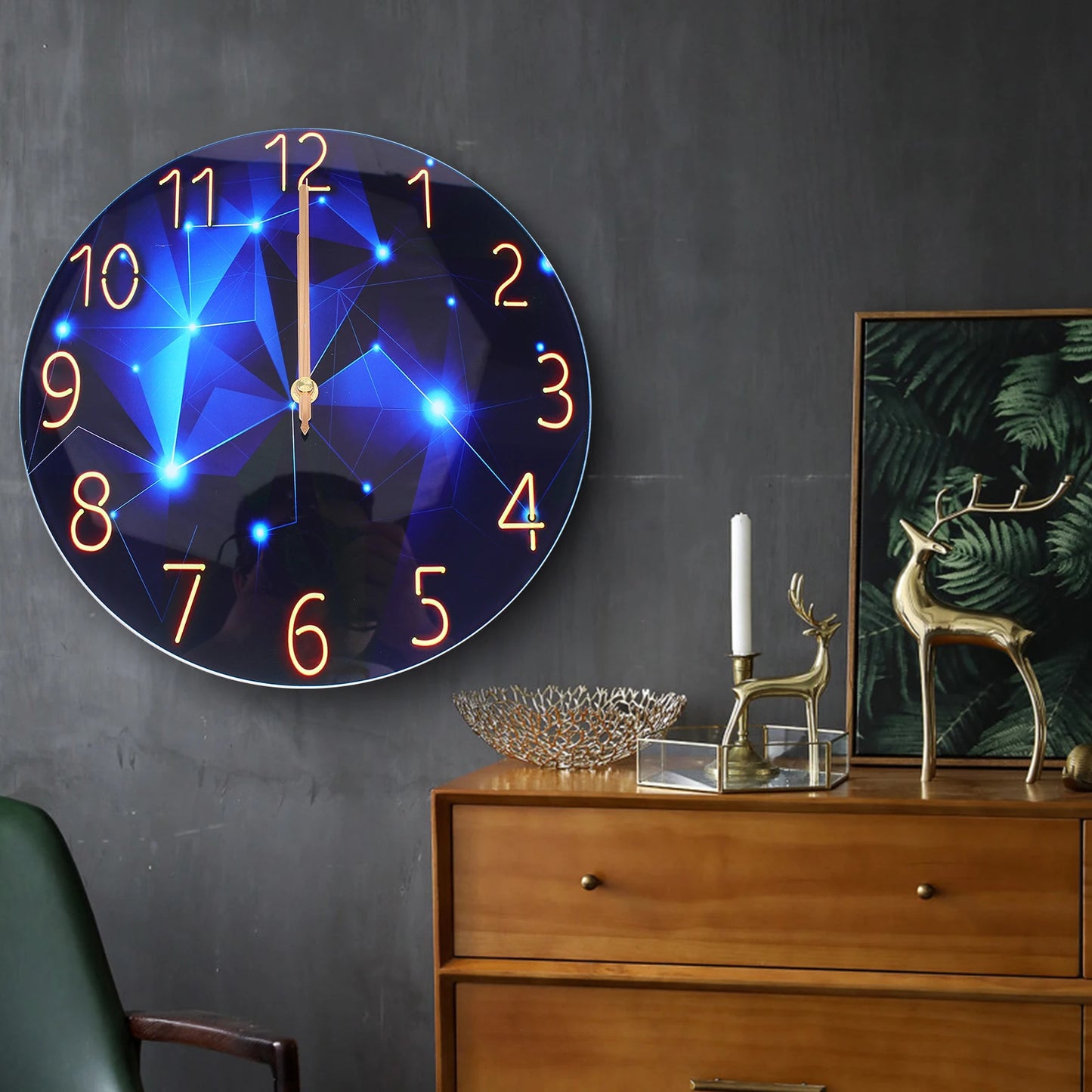 12inch Round Ultra-Thin Tempered Glass Wall Clock