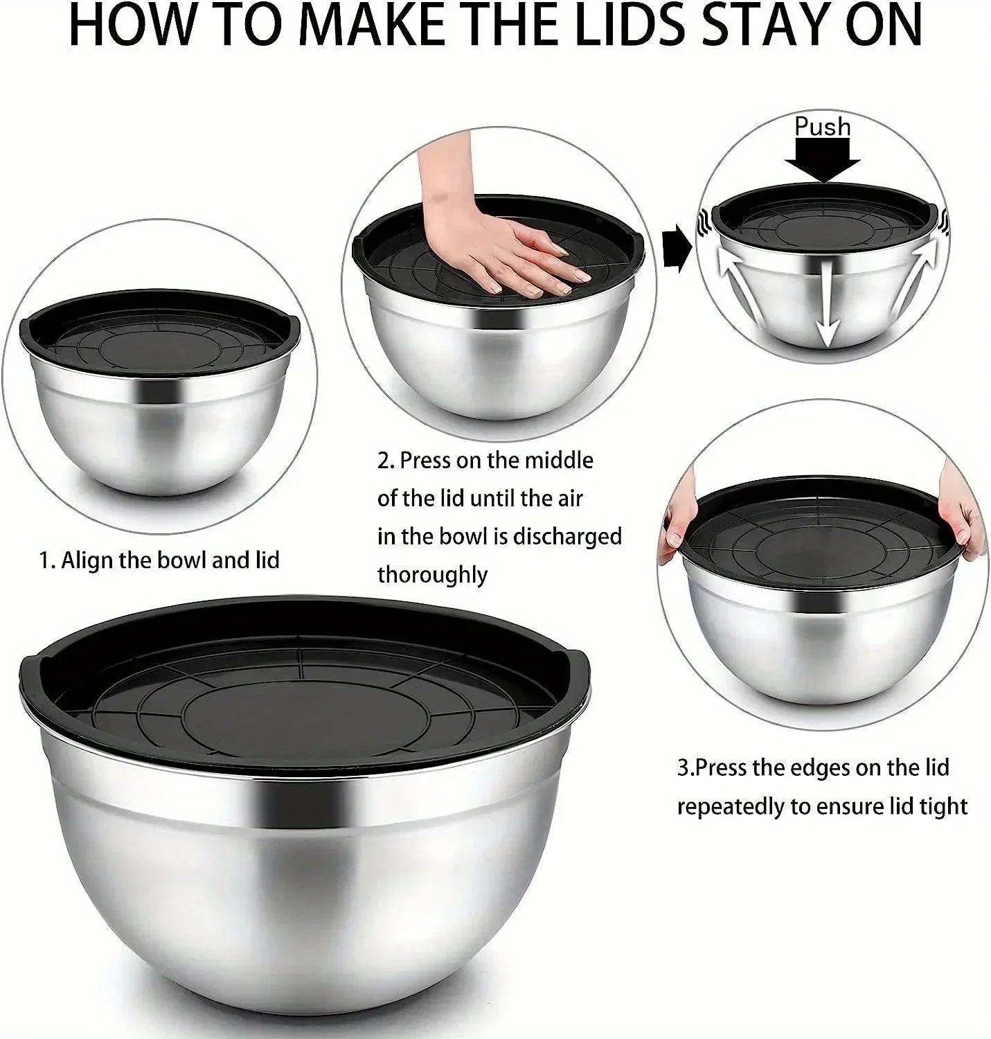 5-Piece Stainless Steel Nesting Mixing Bowl Set