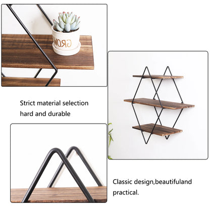Wall Mounted Wooden Floating Shelves Decorative Kitchen Wall Display Shelf